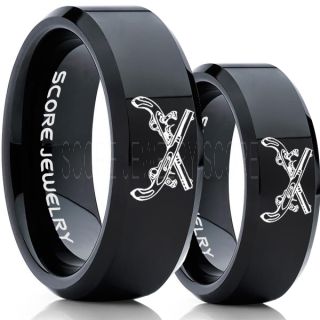 Revolver Rings, 2 Piece Couple Set Vintage Revolver Rings, Military Rings, Handgun Rings, Gun Rings, Antique Revolver Rings, Antique Revolver Jewelry, Black Tungsten Rings