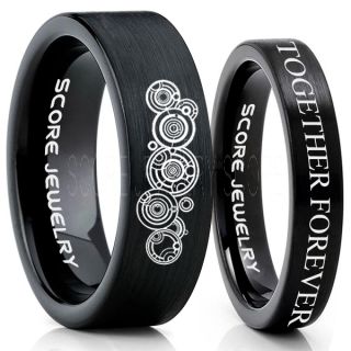 Doctor Who Rings, Doctor Who Wedding Rings, 2 Piece Couple Set Doctor Who Rings, Gallifreyan Rings, Doctor Who Jewelry, Doctor Who Wedding Bands, Doctor Who Wedding Rings