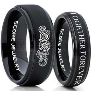 Doctor Who Rings, Doctor Who Wedding Rings, 2 Piece Couple Set Doctor Who Rings, Gallifreyan Rings, Doctor Who Jewelry, Doctor Who Wedding Bands, Doctor Who Wedding Rings