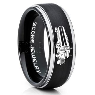 Tank Truck Ring, Tanker Ring, Fuel Truck, Truck Driver Ring, Trucker Ring, Black Tungsten Ring, Trucker Jewelry, Truck Driver Wedding Band, Black Tungsten Band, Black Wedding Ring