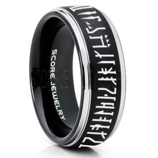 Mandalorian Ring, Star Wars Ring, Customize Your Own Text in Mandalorian, Star Wars Wedding Band, Black Mandalorian Wedding Ring, Black Tungsten Band, Mandalorian Wedding Band, Star Wars Wedding Ring, Star Wars Mandalorian Jewelry