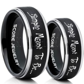 Simply Meant To Be Rings, Jack and Sally Rings, Jack and Sally Wedding Bands, Black Tungsten Rings, Black Tungsten Wedding Bands, Jack and Sally Wedding Rings