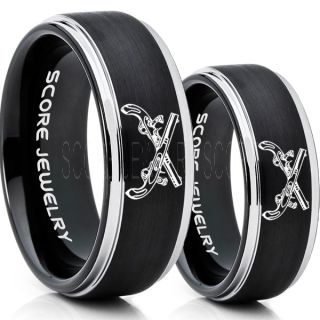 Revolver Rings, 2 Piece Couple Set Vintage Revolver Rings, Military Rings, Handgun Rings, Gun Rings, Antique Revolver Rings, Antique Revolver Jewelry, Black Tungsten Rings