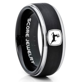 John Deere Ring, Farmer Ring, Agriculture Ring, Construction Machinery Ring, John Deere Jewelry, John Deere Machinery Ring, Farmer Tungsten Wedding Ring, Black Tungsten Ring