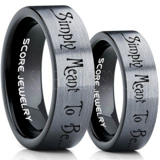 Simply Meant To Be Rings, Jack and Sally Rings, Jack and Sally Wedding Bands, Silver Tungsten Rings, Silver Tungsten Wedding Bands, Jack and Sally Wedding Rings