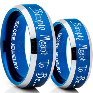 Simply Meant To Be Rings, Jack and Sally Rings, Jack and Sally Wedding Bands, Blue Tungsten Rings, Blue Tungsten Wedding Bands, Jack and Sally Wedding Rings