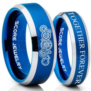 Doctor Who Rings, Doctor Who Wedding Rings, 2 Piece Couple Set Doctor Who Rings, Gallifreyan Rings, Doctor Who Jewelry, Doctor Who Wedding Bands, Doctor Who Wedding Rings