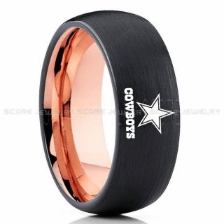 Dallas Cowboys Ring, Cowboys Ring, Dallas Ring, Dallas Cowboys Jewelry, Black Tungsten Ring, Police Force ring, Black Wedding Band