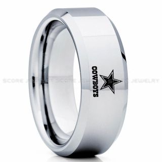 Dallas Cowboys Ring, Cowboys Ring, Dallas Ring, Dallas Cowboys Jewelry, Silver Tungsten Ring, Police Force ring, Silver Wedding Band