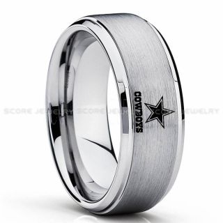 Dallas Cowboys Ring, Cowboys Ring, Dallas Ring, Dallas Cowboys Jewelry, Silver Tungsten Ring, Police Force ring, Silver Wedding Band