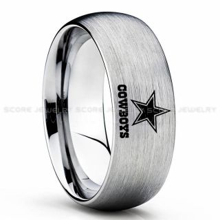 Dallas Cowboys Ring, Cowboys Ring, Dallas Ring, Dallas Cowboys Jewelry, Silver Tungsten Ring, Police Force ring, Silver Wedding Band