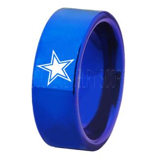 Texas Ring, Texas Football Ring, Dallas Ring, Football Ring, Blue Tungsten Ring, Blue Tungsten Wedding Ring, Blue Wedding Ring, Dallas Football Ring, Dallas Football Wedding Ring