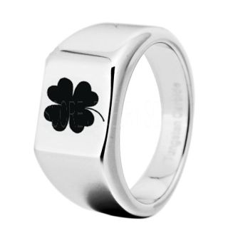 Clover Ring, Four Leaf Clover Ring, Shamrock Ring, Irish Ring, Saint Patrick Silver Stainless Steel Ring, Silver Clover Stainless Steel Band, Shamrock Stainless Steel Wedding Ring, Silver Wedding Ring