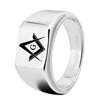 Freemason Ring, Freemason Jewelry, Freemasonry Jewelry, Silver Stainless Steel Tungsten Band, Silver Tungsten Wedding Band, Square and Compasses Tungsten Ring, Freemason Tungsten Ring