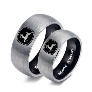 John Deere Rings, Farmer Rings, Agriculture Rings, Construction Machinery Rings, John Deere Jewelry, 2 Piece Couple Set John Deere Machinery Rings, Farmer Tungsten Wedding Rings, Silver Tungsten Rings
