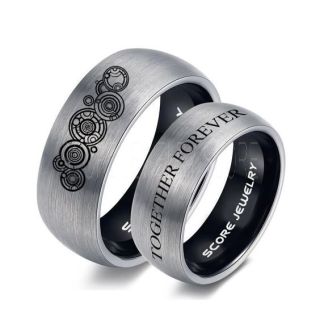 Doctor Who Rings, Doctor Who Wedding Rings, 2 Piece Couple Set Doctor Who Rings, Gallifreyan Rings, Doctor Who Jewelry, Doctor Who Wedding Bands, Doctor Who Wedding Rings