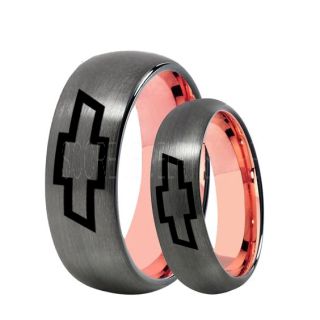 Chevrolet Rings, Gunmetal Chevy Rings, Gunmetal Bowtie Rings, Gunmetal Chevy Bowtie Rings, Gunmetal Chevy Wedding Rings, Gunmetal Chevy Wedding Bands, Gunmetal Chevrolet Wedding Rings, Chevrolet Wedding Bands, Gunmetal Rings, Gunmetal Wedding Rings