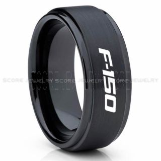 Ford F150 Ring, Black Ford Ring, Black Tungsten Ring, Pickup Truck Ring, Black Wedding Ring, Ford Jewelry