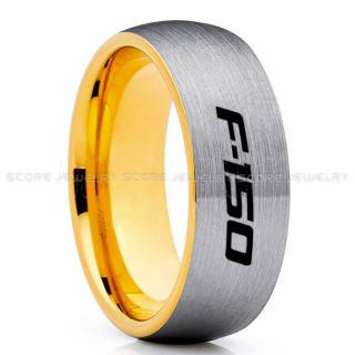Ford F150 Ring, Silver Ford Ring, Silver Tungsten Ring, Pickup Truck Ring, Silver Wedding Ring, Ford Jewelry