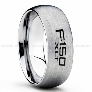 Ford F150 Ring, Silver Ford Ring, Silver Tungsten Ring, Pickup Truck Ring, Silver Wedding Ring, Ford Jewelry