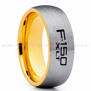 Ford F150 Ring, Silver Ford Ring, Silver Tungsten Ring, Pickup Truck Ring, Silver Wedding Ring, Ford Jewelry