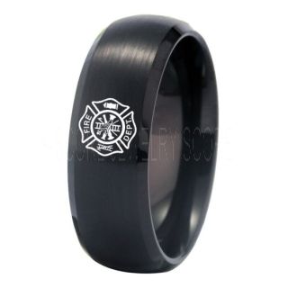 Fire Department Ring, Fireman Ring, Fireman Jewelry, Black Tungsten Band, Black Tungsten Wedding Band, Firefighter Ring, Fire Department Tungsten Ring