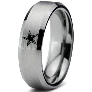 Texas Ring, Texas Football Ring, Dallas Ring, Football Ring, Silver Tungsten Ring, Silver Tungsten Wedding Ring, Silver Wedding Ring, Dallas Football Ring, Dallas Football Wedding Ring