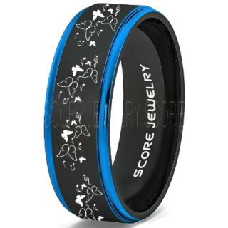 Butterfly Ring, Music Notes Ring, Music Ring, Monarch Butterfly Ring, Butterfly Jewelry, Monarch Butterfly Jewelry, Monarch Butterfly Wedding Band, Animal Lover Ring, Nature Lover Ring, Black Tungsten Ring, Black Wedding Band