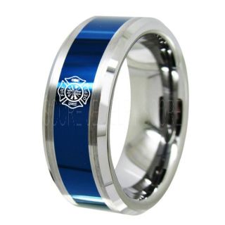Fire Department Ring, Fireman Ring, Fireman Jewelry, Silver Tungsten Band, Silver Tungsten Wedding Band, Firefighter Ring, Fire Department Tungsten Ring