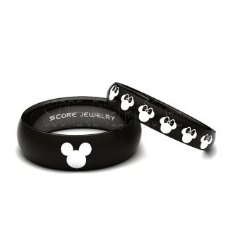 Mickey Mouse Rings, Mickey Mouse Wedding Bands, Disney Rings, Couple Wedding Bands