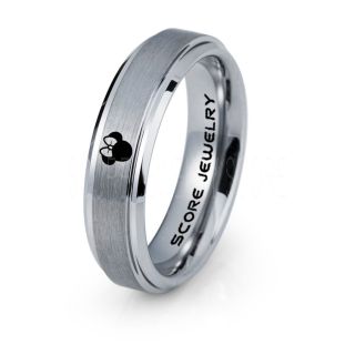 Minnie Mouse Ring 6mm Silver Tungsten Ring Minnie Mouse Design