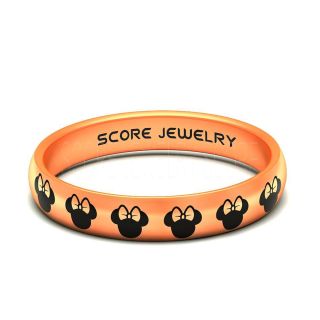 Minnie Mouse Ring 4mm 14K Rose Gold Tungsten Ring Minnie Mouse Design