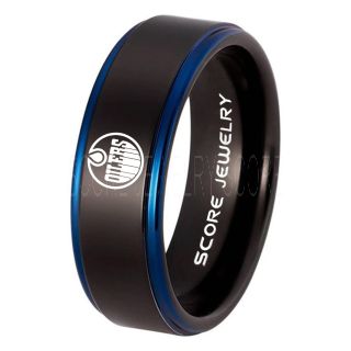 Oilers Ring, Oilers Jewelry, Oilers Wedding Ring, Hockey Ring, Hockey Jewelry