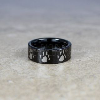 Grizzly Bear Ring, Bear Ring, Grizzly Bear Paws Ring, Grizzly Bear Jewelry, Hunting Ring, Outdoorsman Ring, Black Grizzly Bear Jewelry, Bear Jewelry, Black Tungsten Band