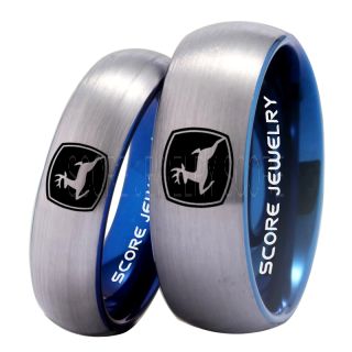 John Deere Rings, Farmer Rings, Agriculture Rings, Construction Machinery Rings, John Deere Jewelry, 2 Piece Couple Set John Deere Machinery Rings, Farmer Tungsten Wedding Rings, Silver Tungsten Rings