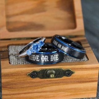Ride or Die Rings, Ride or Die, Ride or Die Wedding Rings, Ride or Die Wedding Bands, Blue Wedding Rings, Blue Wedding Bands, Biker Rings