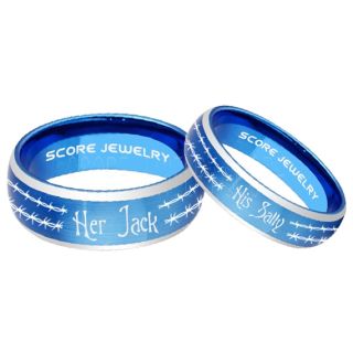 Jack and Sally Rings, Jack and Sally Wedding Bands, Blue Tungsten Rings, Blue Tungsten Wedding Bands, Jack and Sally Wedding Rings, Matching Couple Rings