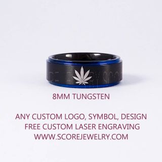 Marijuana Leaf Ring, Marijuana Ring, Cannabis Leaf Ring, Cannabis Ring, Marijuana Jewelry, Black Tungsten Ring, Black Ring, Cannabis Jewelry, Weed Ring, Pot Ring