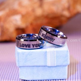 2 Piece Couple Set Star Wars Rings, Star Wars Wedding Bands, I Love You I Know Ring, Silver Wedding Rings, Silver Tungsten Bands, Star Wars Wedding Bands