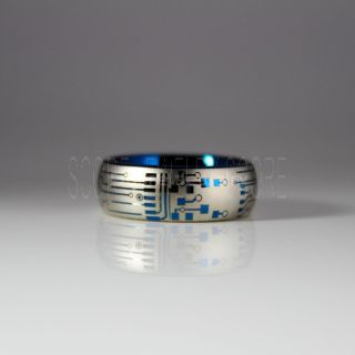 Circuit Ring, Circuit Board Ring, Blue Tungsten Ring, Blue Ring, Blue Tungsten Wedding Band, Geek Ring, Geek Jewelry, Blue Wedding Ring
