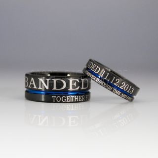 Duck Band Rings, 2 Piece Couple Set Banded Together Rings, Classic Tungsten Rings, Tungsten Wedding Bands, Banded Together Wedding Bands, Black Wedding Rings, Tungsten Wedding Rings