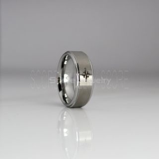 Nautical Ring, Ship Wheel Ring, Anchor Ring, Silver Anchor Ring, Silver Tungsten Ring, Silver Nautical Ring, Ship Wheel Anchor Silver Wedding Band, Silver Ship Wheel Anchor Tungsten Ring
