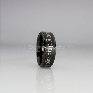Star Wars Ring, Star Wars Wedding Band, Black "A long time ago in a galaxy far, far away...." Wedding Ring, Black Tungsten Band, Star Wars Wedding Ring, Star Wars Jewelry