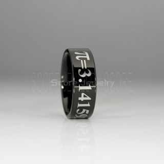 Pi Ring, Math Ring, Math Jewelry, Circumference Ring, Diameter Ring, Pi Jewelry, Equation Ring, Science Ring, Science Jewelry, Teacher Ring, Teacher Jewelry, Black Tungsten Ring