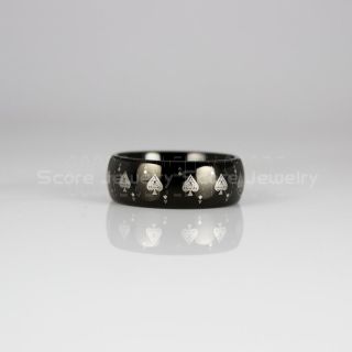 Ace of Spades Ring, Poker Ring, Blackjack Ring, Casino Ring, Joker Ring, Joker Card Suit Ring, Poker Wedding Ring, Black Poker Ring, Card Suit Wedding Band