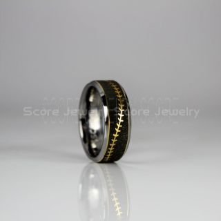 Baseball Ring, Baseball Stitch Pattern Ring, 8mm Silver Tungsten Ring, Baseball Jewelry, Silver Wedding Band, Silver Wedding Ring