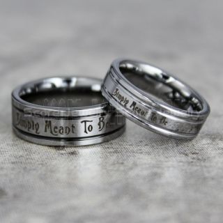 Simply Meant To Be Jack and Sally Rings, Jack and Sally Wedding Bands, Silver Tungsten Rings, Silver Tungsten Wedding Bands, Jack and Sally Wedding Rings