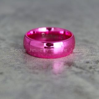 Pink Ring, Pink Wedding Band, 8mm Pink Tungsten Band, Pink Tungsten Wedding Ring, Pink Wedding Ring
