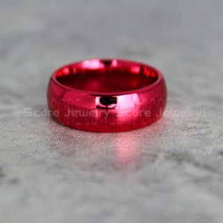 Red Ring, Red Wedding Band, 8mm Red Tungsten Band, Red Tungsten Wedding Ring, Red Ring, Red Wedding Band