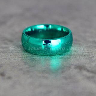 Green Ring, Green Wedding Band, 8mm Green Tungsten Band, Green Tungsten Wedding Ring, Green Wedding Ring
